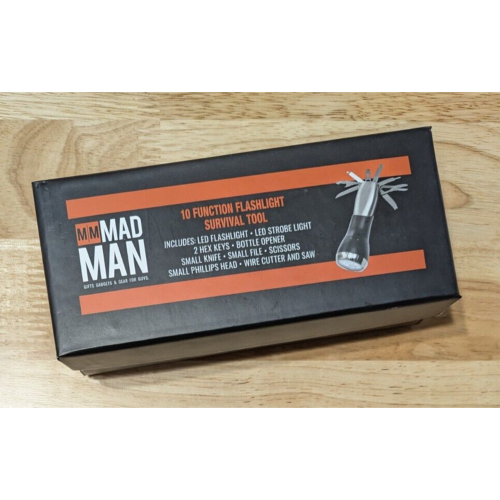Mad Man 10 Function Flashlight Survival Tool Include Scissors Hex Keyes Knife - Picture 6 of 7